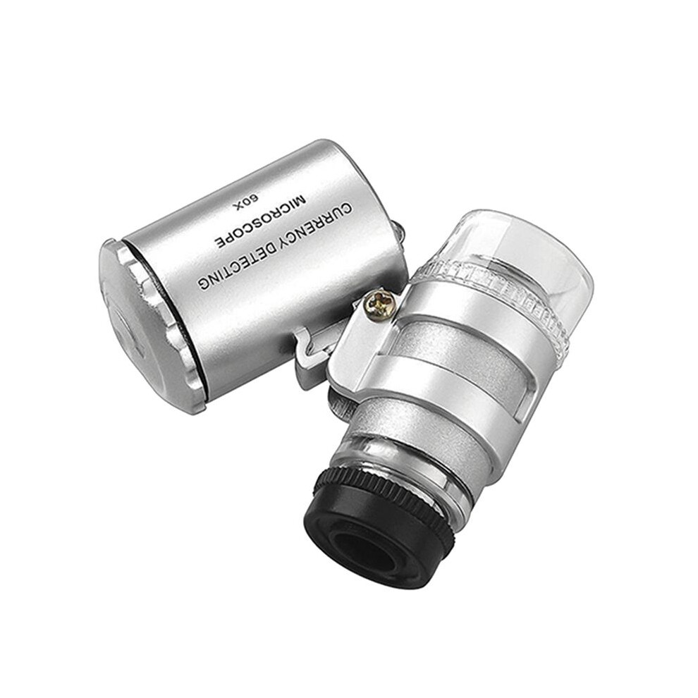 Portable Mini Pocket 60X Microscope Jeweler Magnifier