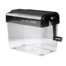 Hand Crank Paper Shredder Mini Document Paper Cutting Tool Black