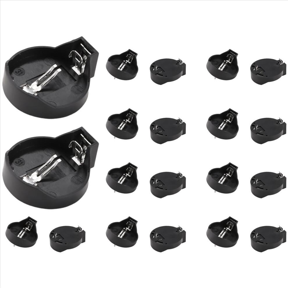 3V Cr2032 Cr2025 Button Cell Battery Holder Adapter Black 20 Pieces 4711853331123