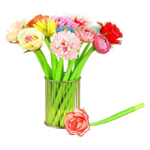 24 Pcs Flower Pens Various Colors Daisy Rose Carnation Ballpoint Pen