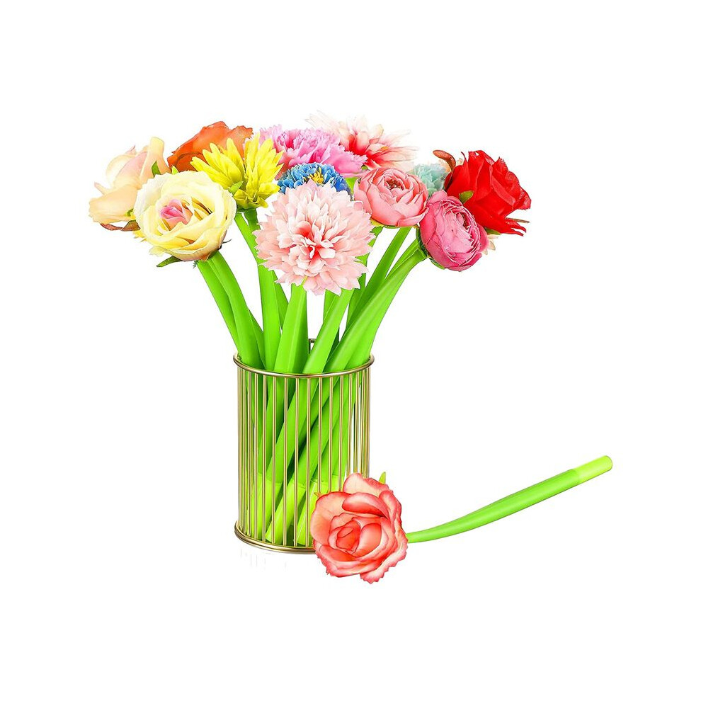 24 Pcs Flower Pens Various Colors Daisy Rose Carnation Ballpoint Pen-image-OPC-PMDJ55P-NEW