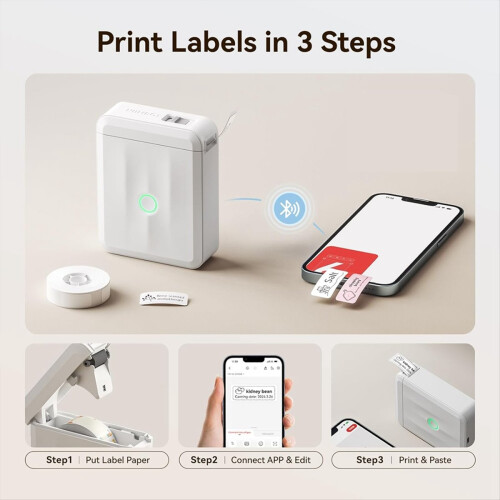 Label Maker Machine with Tape,Mini Portable Bluetooth Thermal Printer