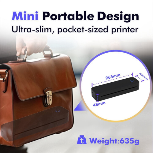Portable Thermal Transfer Printer Wireless,for System White
