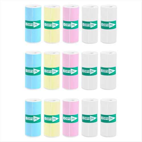 15 Rolls Thermal Sticker Paper for Mini Printer Sticker Maker