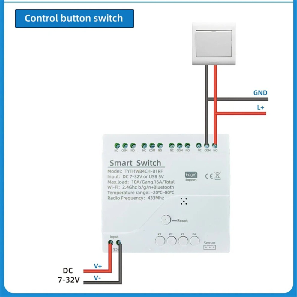 Tuya Smart Wifi 4 Channel Relay Switch Rf433 For (A) 4711044714780