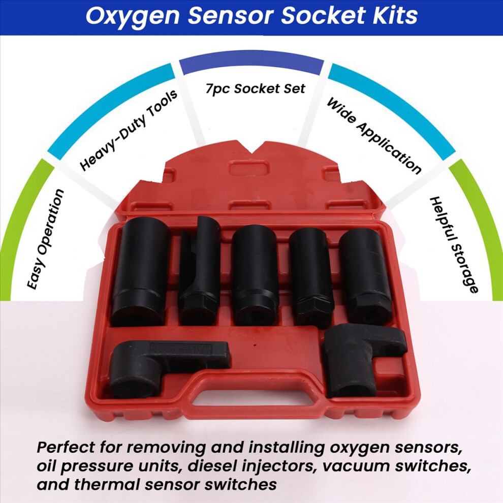 7Pcs Oxygen Sensor Socket Set Oil Pressure Sensor Socket Wrench Set 4711967811757