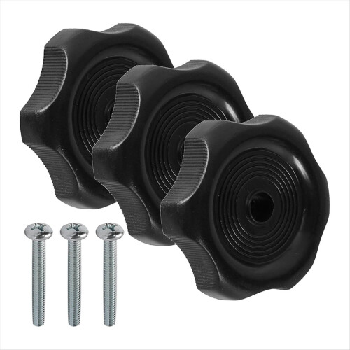 3 Pack Black 1inch Shaft RV Window and Vent Knob