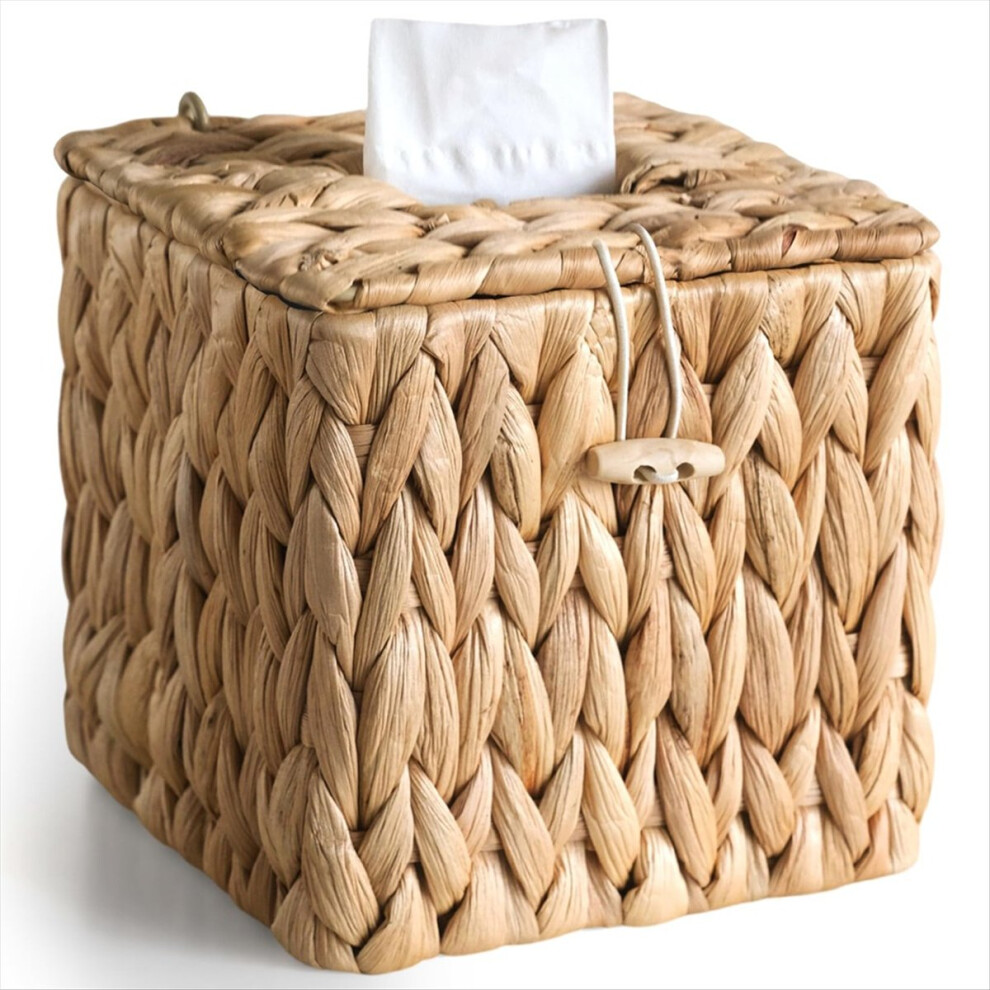 Rattan Tissue Box Cover With Lid, Tissue Box Holder Square 4711853345229
