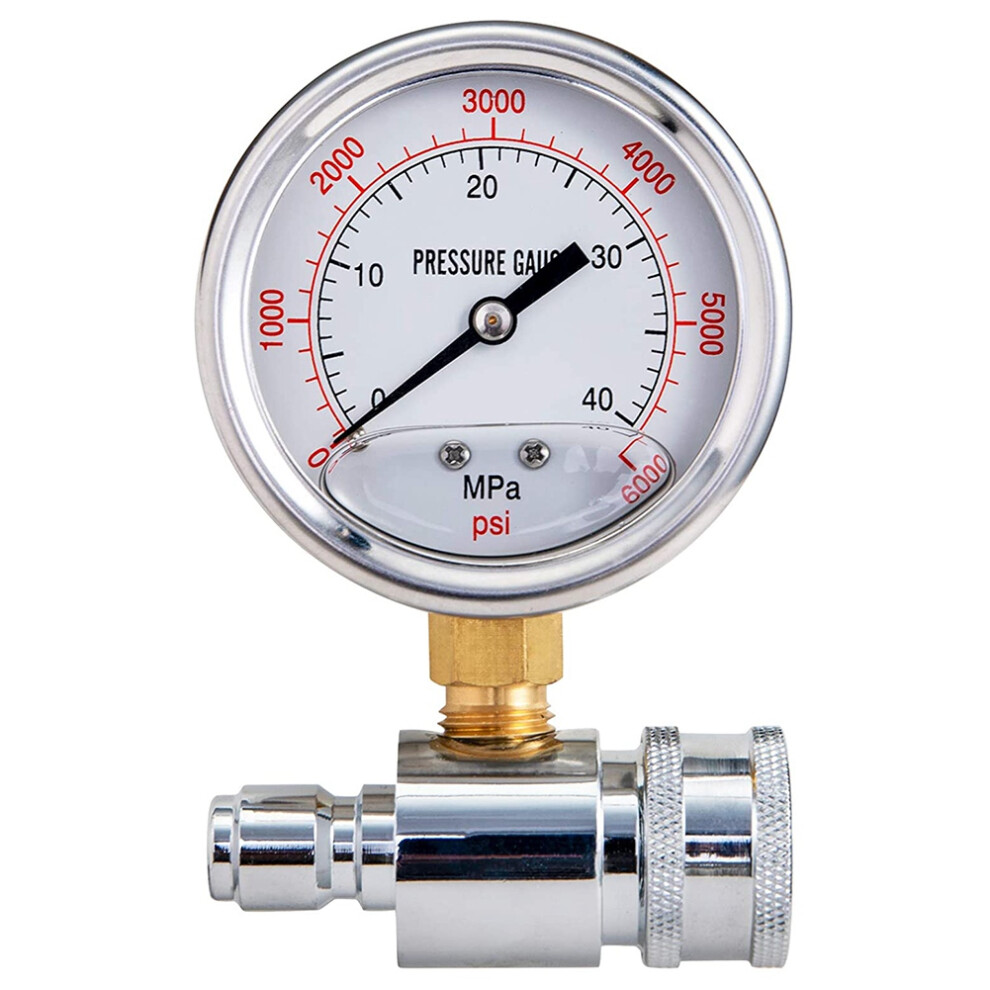 Pressure Washer Gauge, 6000 Psi, 3/8 Inch Quick Connect, Pressure 4711853350643