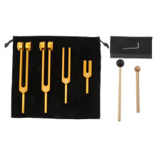4-teiliges Stimmgabel-Set (4096C, MI528, 128C, OM136.1), Stimmgabeln für den Körper