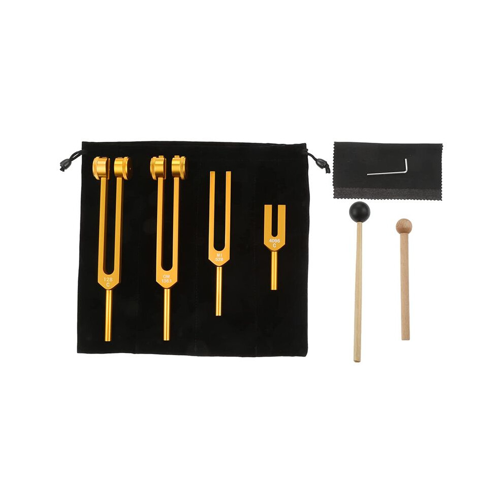 4Pcs Tuning Fork Set (4096C, Mi528, 128C, Om136.1),Body Tuning Forks 4711853354689