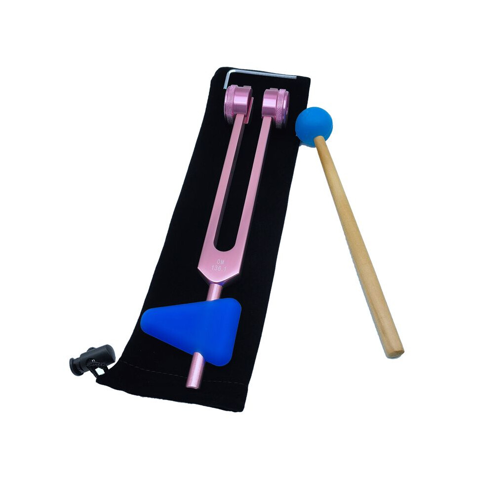 Gold 136.1 Om136.1 Aluminum Alloy Tuning Fork With Hammers,Rose