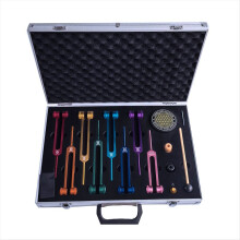Chakra Tuning Fork Set, Colorful Tuning Forks With Rubber Mallet