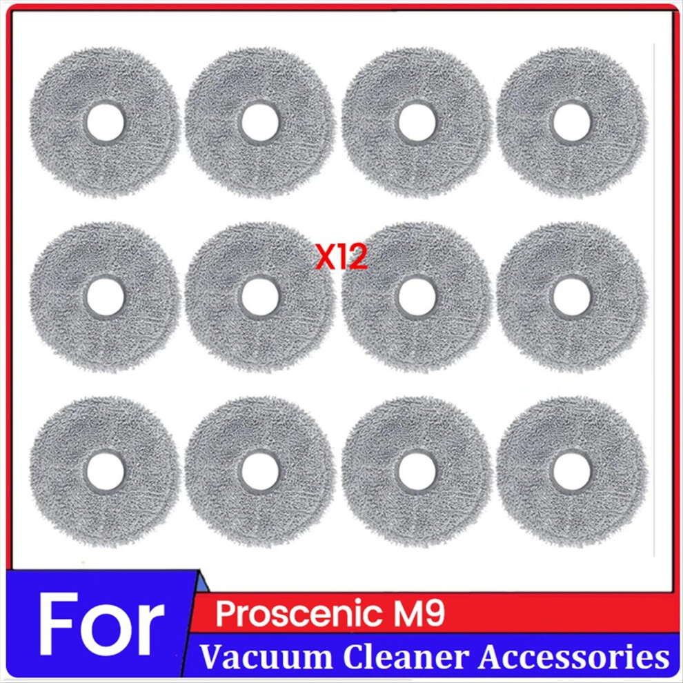 12Pcs Mop Cloth For M9 Robot Vacuum Cleaner Replacement 4711853382491