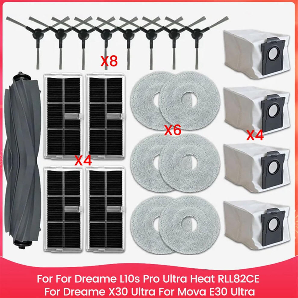 For L10s Pro Ultra Heat Rll82ce, Hepa Filter Mop Dust Bags 4711891633364