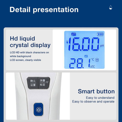 PH Pen Type Acidity Measuring Meter High PH872 EU Plug