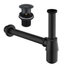 Nes Home Bathroom Basin Bottle Trap & Slotted Waste Matte Black