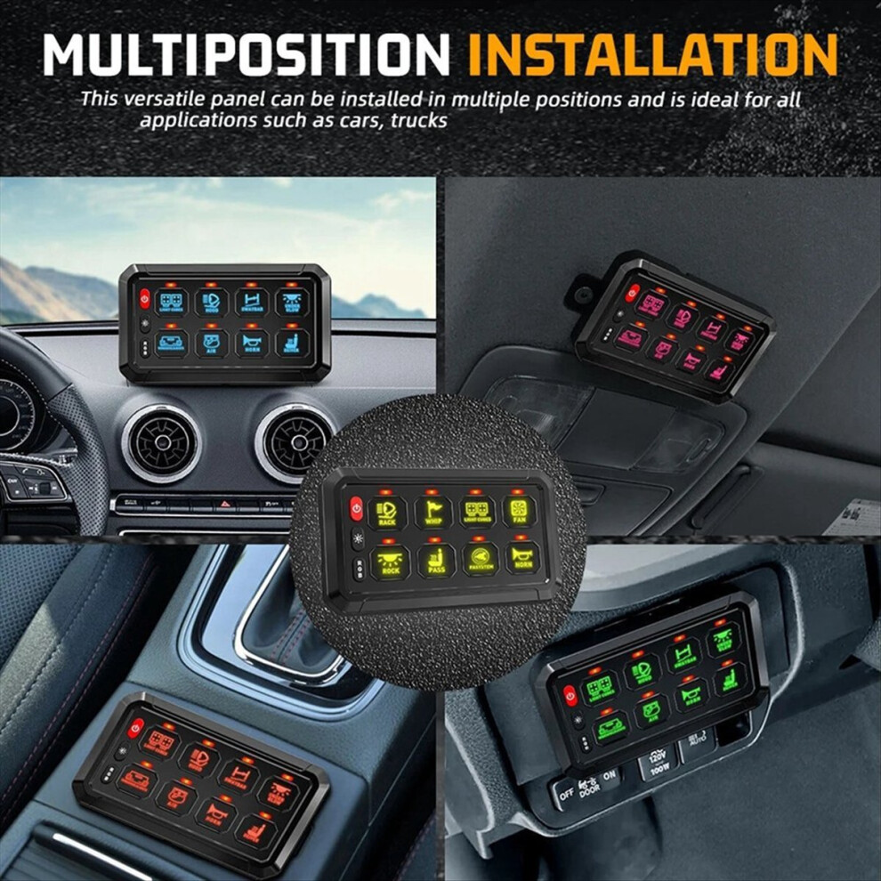 8 Gangs Universal Led Switch Panel App Control For Car Truck Offroad 4711891689668