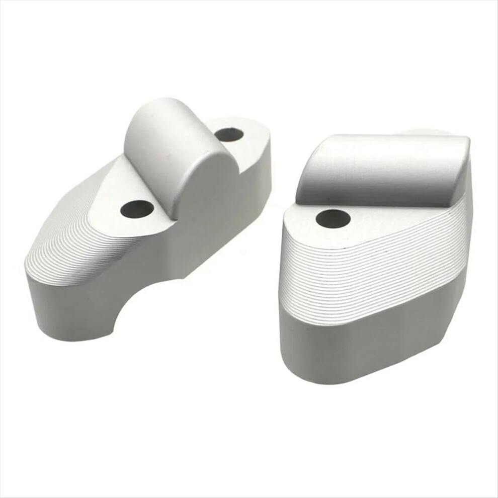 Motorcycle Handlebar Heightening Riser Bar Clamp Mount Silver 4711902510141