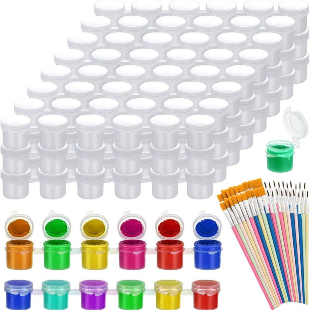 150Pcs Paint Pot With Lid & 50Pcs Paint Brushes 4711902512244