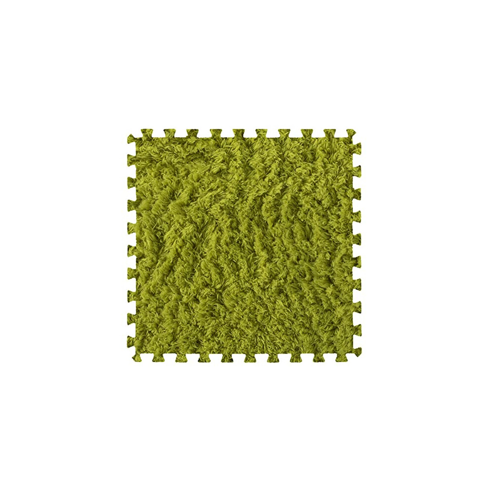 Interlocking Foam Puzzle Mat Soft Patchwork Carpet For Kids Playroom Flooring Plush Crawling Tiles Safety Green