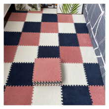Interlocking Foam Floor Tiles Non-Slip Puzzle Mat Navy Blue Light Red White For Kids Home Play Areas
