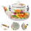 Emaille Vintage Mit Blumendekor Und Griff 9