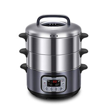 Electric Steamer Stainless Steel 3-Tier Multi Cooker For Household Use, 3-Layer Food Steamer
