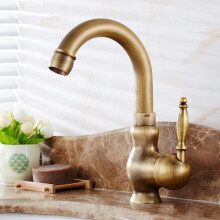 360 Degree Rotatable Full Copper Kitchen Sink Hot Cold Water Tap Single Handle Single Hole Bronze Finish
