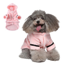 Hundbadrock Vinterlyxig mjuk flänsförtjockad huvad pyjamas Snabbtorkande och superabsorberande hundbadhandduk Hund hund katt mjuk husdjurspyjamas