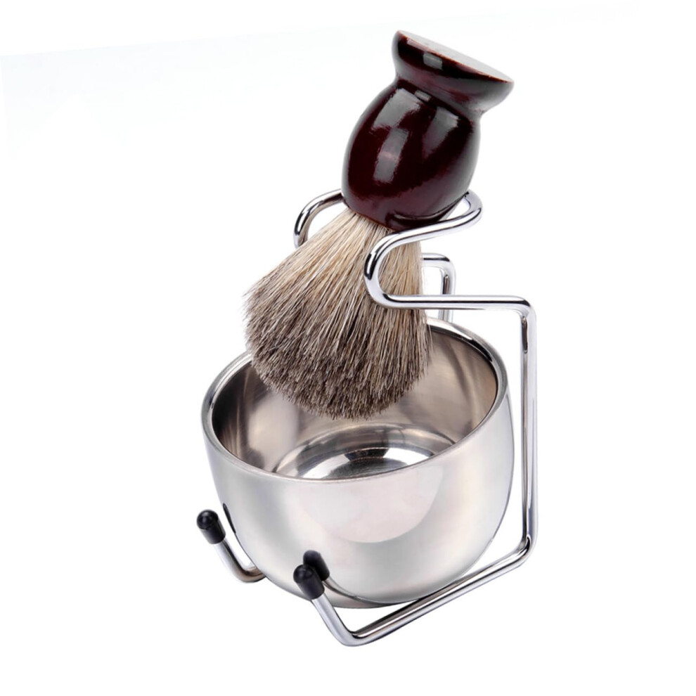 Beard Grooming Kit 3 Piece Professional Beard Brush Storage Rack Shaving Bowl Set For Men