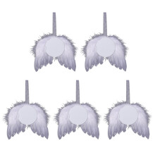 Blank Sublimation Ornament WhiteAngel Wings Feather-Round 1