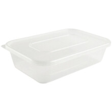10 x Plastic 500ml Microwave Food Takeaway Containers with Lids BPA Free Stackable Airtight Reusable
