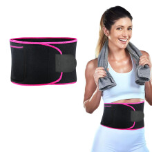 Waist Trainer Trimmer Adjustable Sweat Belt For Weight Loss Sauna Effect Fat Burner Exercise Belt For Women Men Pink