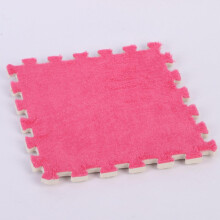 Plush Interlocking Puzzle Area Rug Soft Fluffy Foam Floor Tiles 30 Pieces 12x12x1 Inch Red