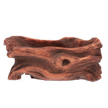 Wasserdichter Blumentopf Aus Kunststoff-Holzstamm Mit Wurzelbetonbasis