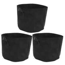 Set of 3 portable non-woven nursery grow bags