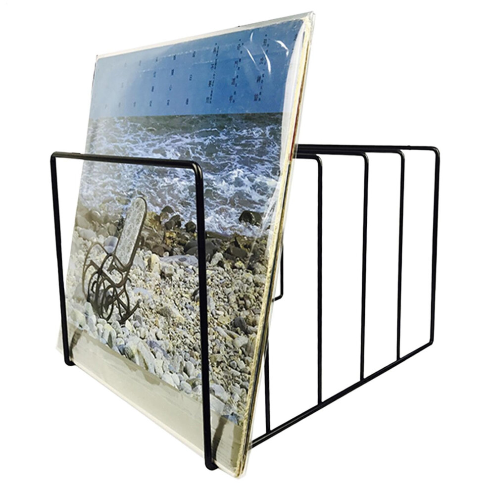 Vinyl Record Storage Iron Desktop Rack And Holder Stand For Albums Bills Mail Book Documents Black 9393856565498