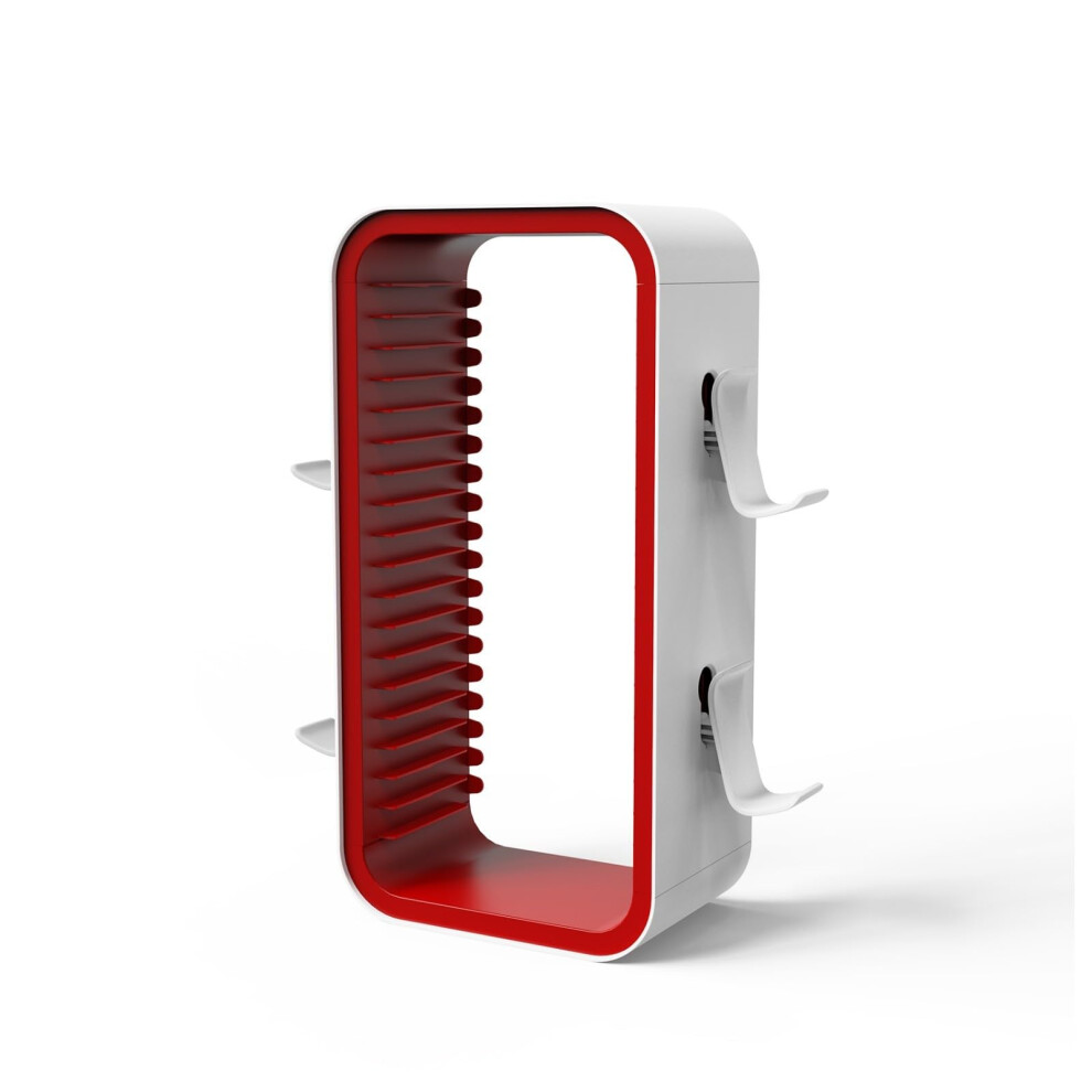 Game Disc Holder Tower With 18-Disc Capacity, Headset And Controller Organizer, P5 Model, Xbox/Ps Compatible, Red 9393856565900