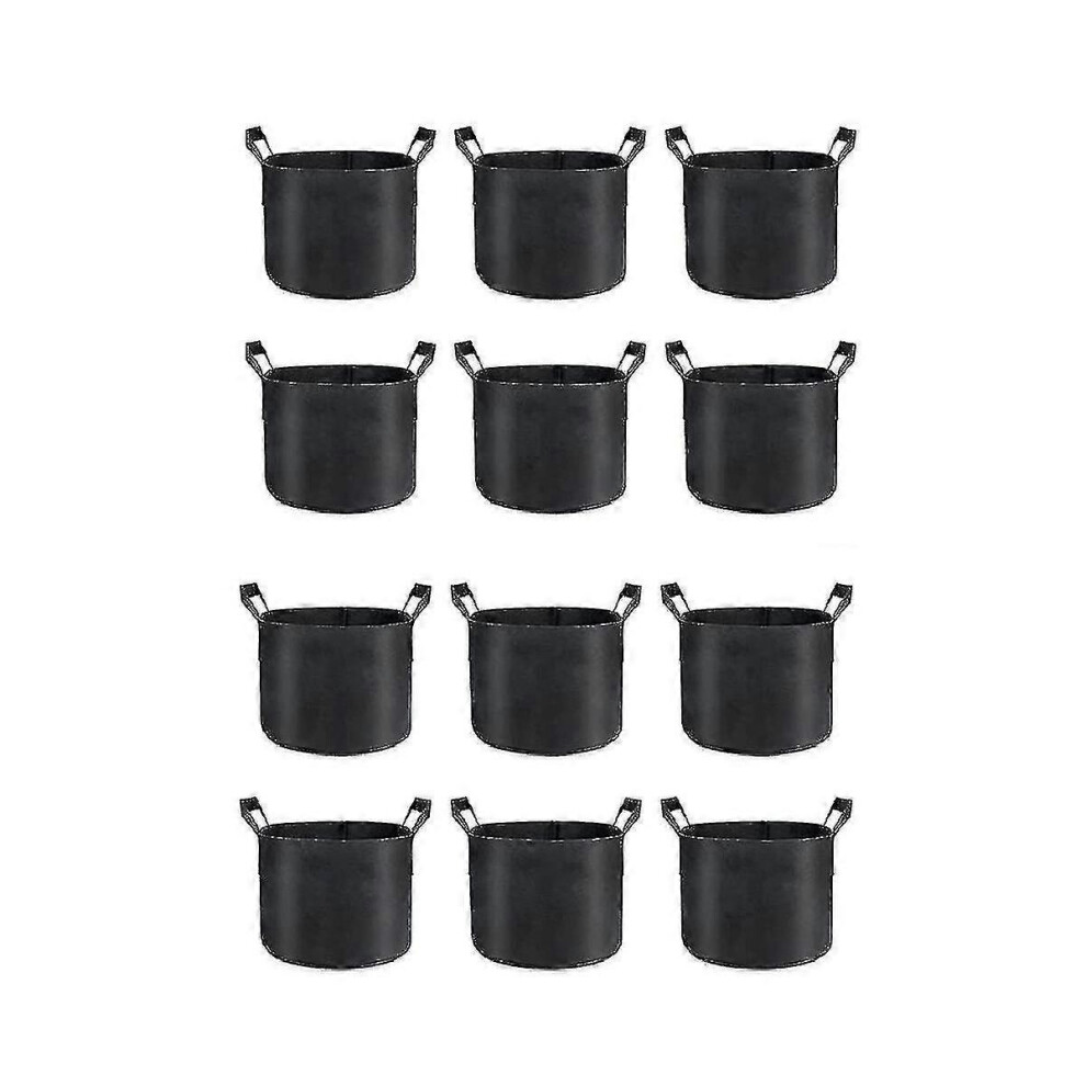 Set of 12 five-gallon grow bags, heavy-duty fabric vegetable planting bags with sturdy handles and reinforcements-image-OPC-PMDMZKR-NEW