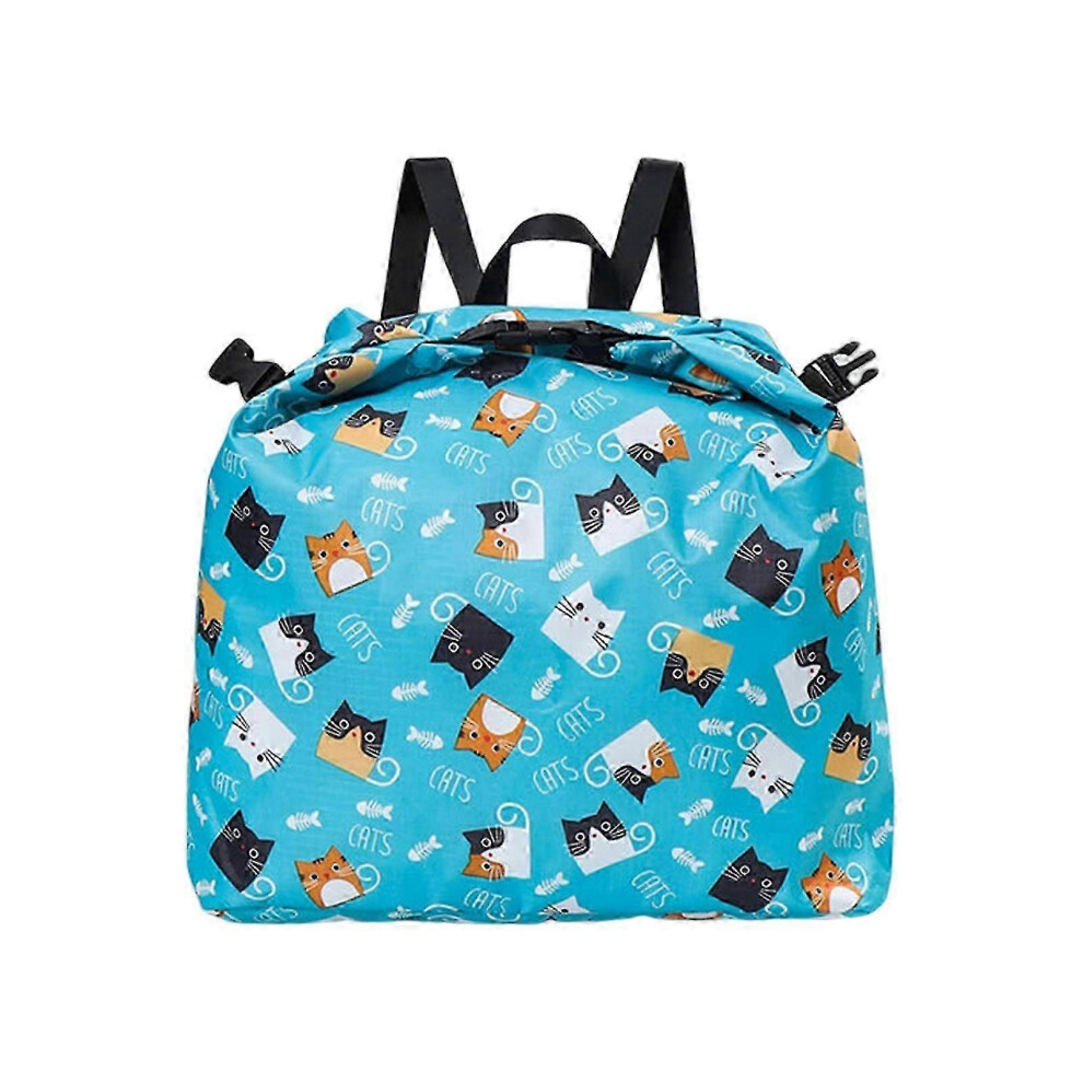 Swimming Bag Small Blue, Wet Dry Compartment Waterproof Kids Backpack