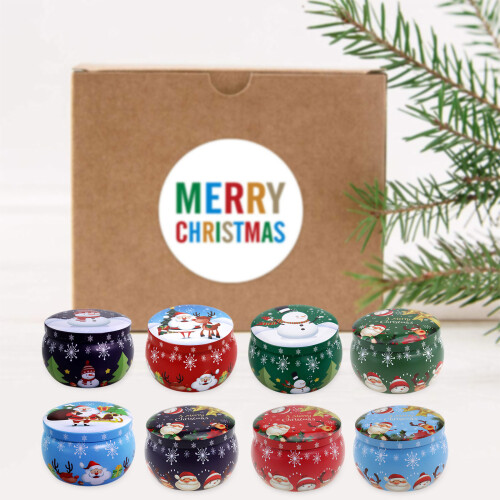 Holiday Candle Tins with Lids for Making Candle Empty-5 2
