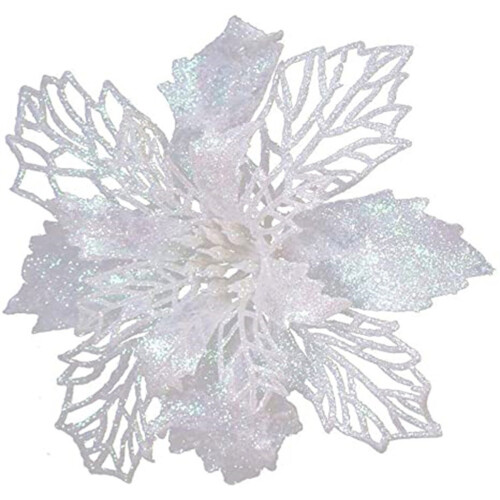 Artificial Flowers Flash Artificial Christmas Flower-White