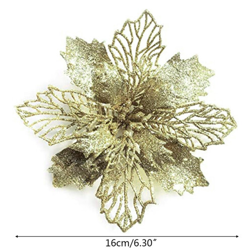Artificial Flowers Flash Artificial Christmas Flower-White 2