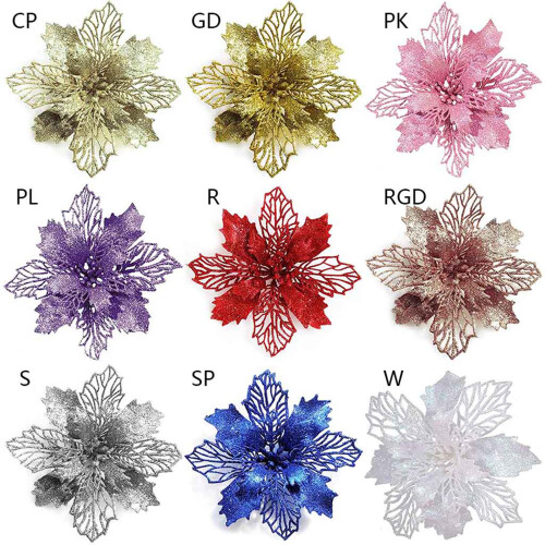 Artificial Flowers Flash Artificial Christmas Flower-White 1