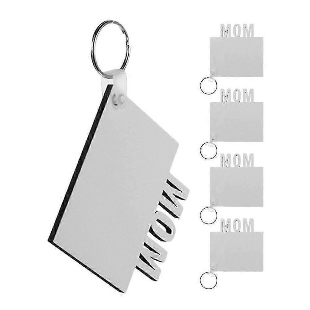 Blank Sublimation Keychains Set of 5, DIY Craft Charms, Customizable Keychain Blanks