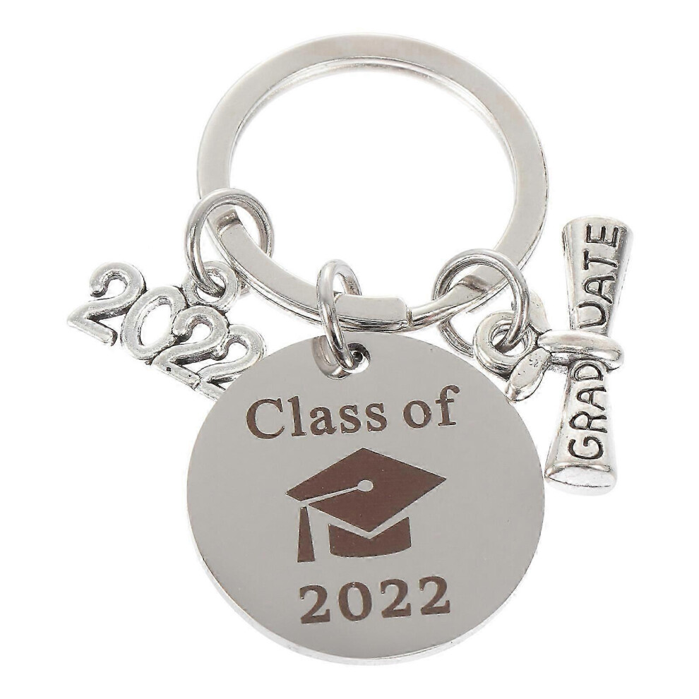 Graduation Pendant Keychain 2022, Silver Graduation Gift Keyring, Commencement Keychain