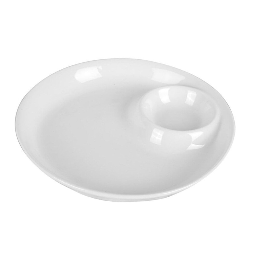 9-inch White Ceramic Serving Plate Dumplings And Sauces, Elegant Tableware For Parties And Gatherings-image-OPC-PMDN6ZN-NEW
