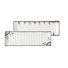 2 sushi-platten aus keramik, handbemalt,