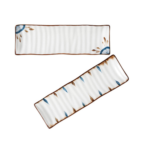 2 sushi-platten aus keramik, handbemalt, 2